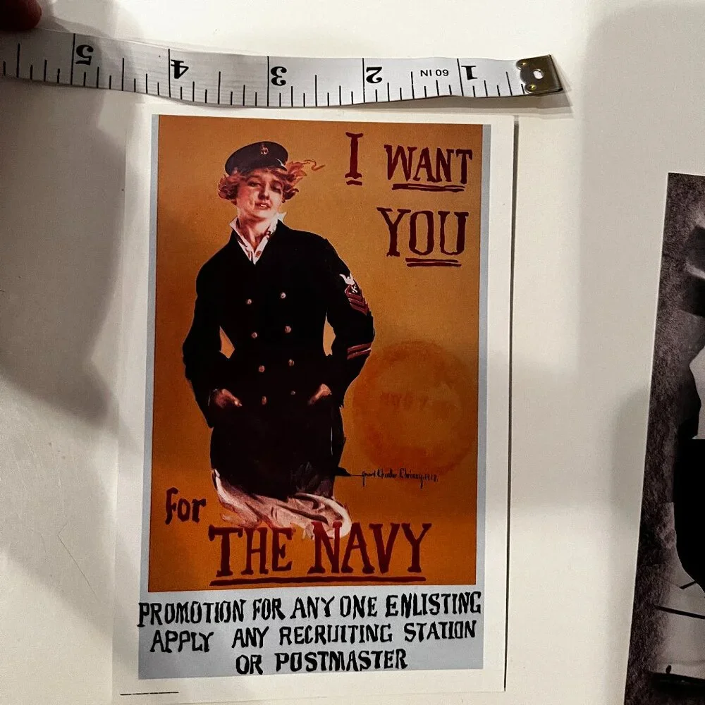 Vintage Post Cards - WWI Navy Recruitment Poster and Roosevelt Third Inaguration